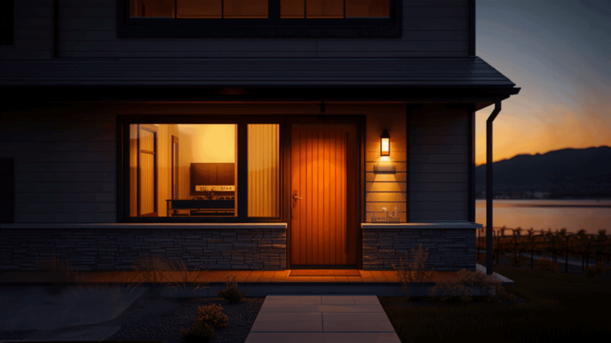 Townhome in the Okanagan at sunset, representing buying a home after bankruptcy with a private mortgage